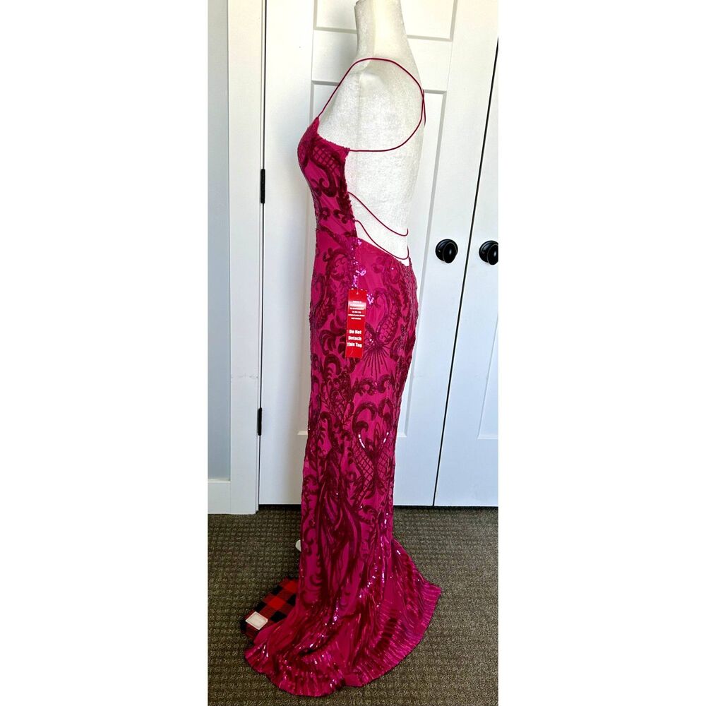 NWT NEXT UP Strappy Back Long-Length Sequined Evening Gown Women's Size 11/12 - Picture 4 of 7